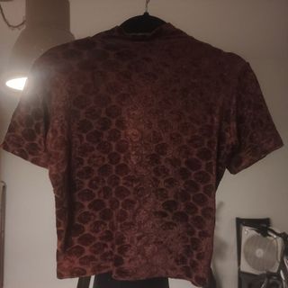 Blusa de Veludo com Estampa