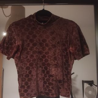 Blusa de Veludo com Estampa
