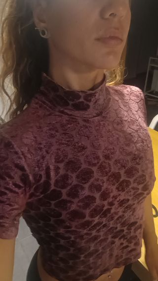 Blusa de Veludo com Estampa