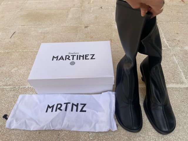 Botas ajustadas piel negra Souliers Martine T39