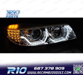 FAROS BMW E90 E91 05-08 OJOS ANGEL 3D FONDO NEGRO