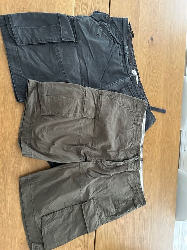 Coppia Pantaloni Corti Cargo H&M Neri Marroni