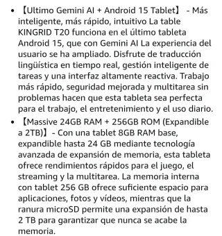 Tablet Android 15 24GB+256GB + Accesorios