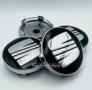 Pack 4 Tapabujes Seat 60mm negro plata