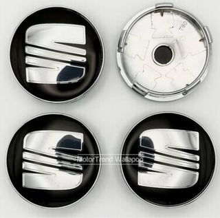 Pack 4 Tapabujes Seat 60mm negro plata