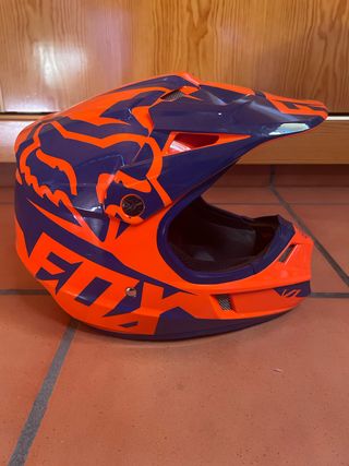 Casco Fox arancione e blu