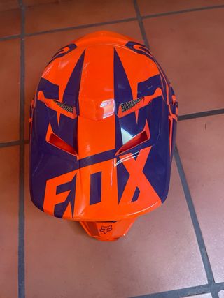 Casco Fox arancione e blu
