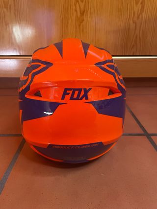 Casco Fox arancione e blu