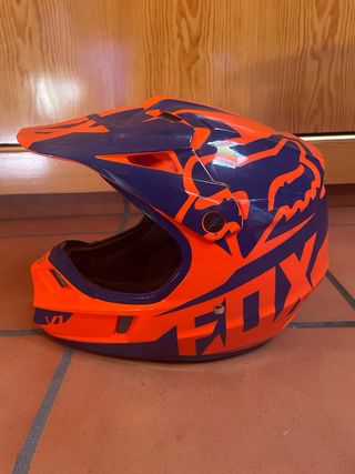 Casco Fox arancione e blu