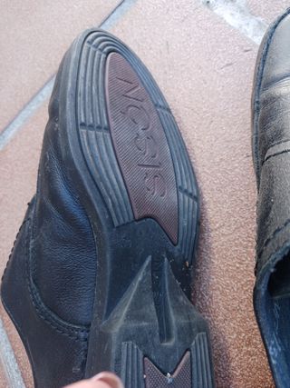 Zapatos de piel SISON hombre negros con velcro