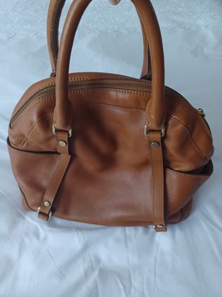 Bolso Piel Marrón Massimo Dutti