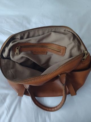 Bolso Piel Marrón Massimo Dutti