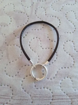 Pulsera cuero y plata