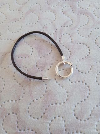 Pulsera cuero y plata