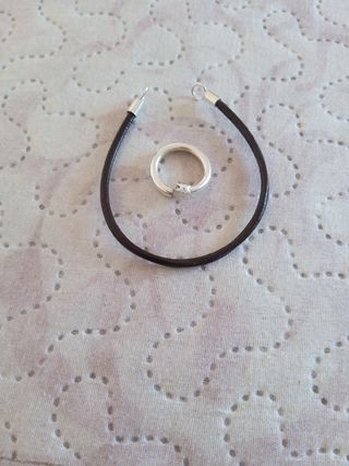 Pulsera cuero y plata