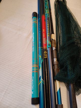 Conjunto cañas pesca boya sin anillas