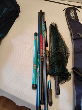 Conjunto cañas pesca boya sin anillas