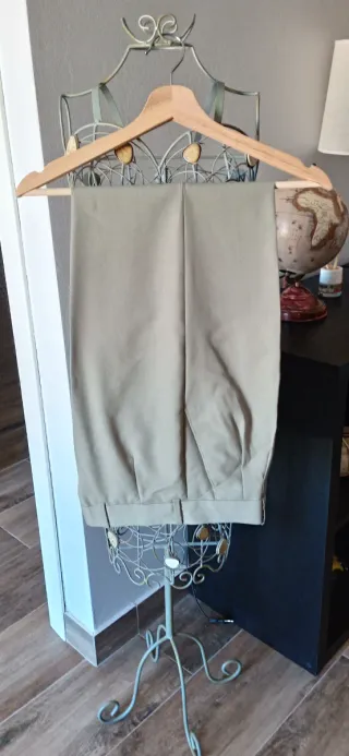 Pantalón clásico de traje verde 