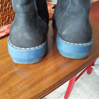 Botines de piel negras y azules T.39