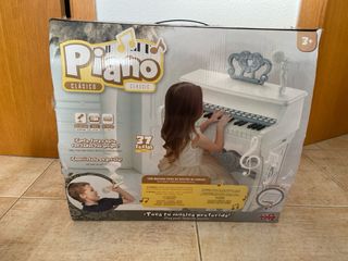 Piano infantil con micrófono y taburete electronic