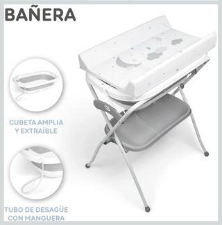 Bañera bebé con patas, reductor y cambiador