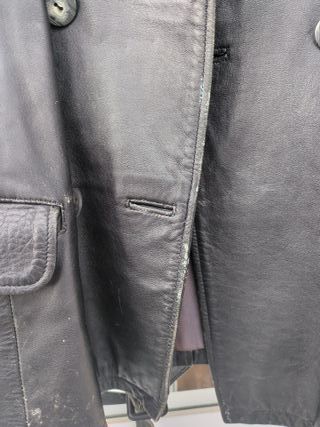 Chaqueta de Piel Vintage Negra