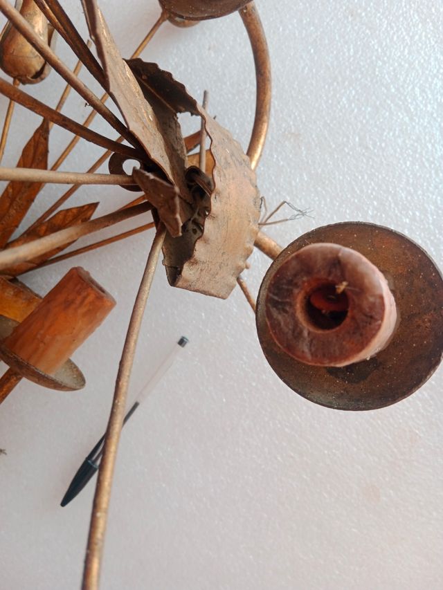 Pareja apliques dorados flores vintage retro