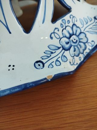 Lámpara Techo Cerámica Talavera Azul y Blanca