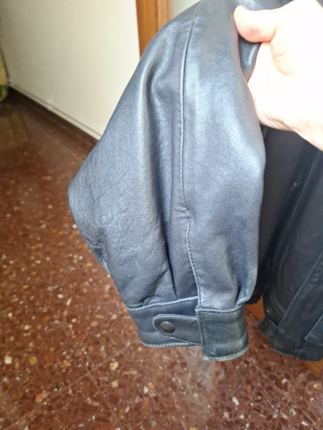 Chaqueta de piel negra hombre Talla M