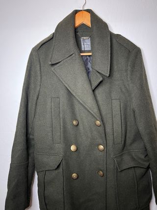 Chaqueta verde militar doble botonadura