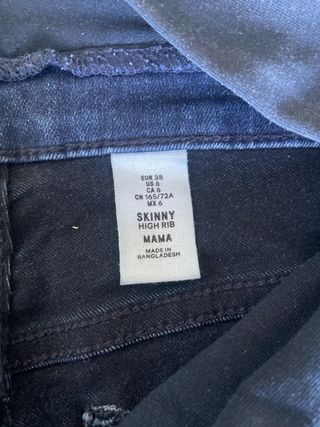 Vaqueros premamá H&M Skinny High Rib Talla 38