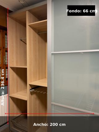 Armario IKEA PAX MEHAMN-AULI 200x66x236cm