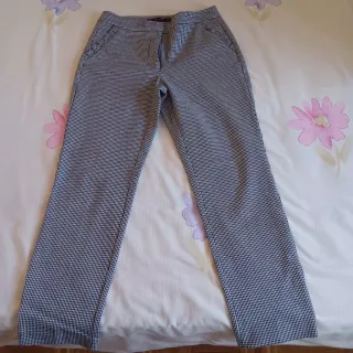 Pantalón cuadros vichy negro y blanco