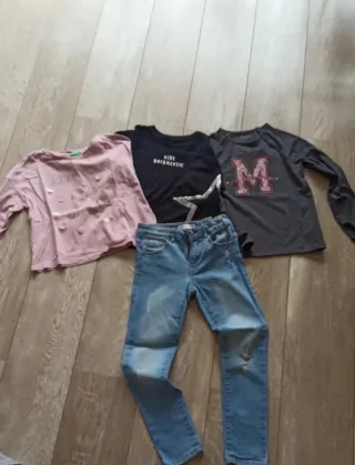 Conjunto 3 Camisetas Manga Larga + Jeans