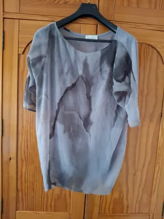 Blusa Zara gasa efecto acuarela talla única