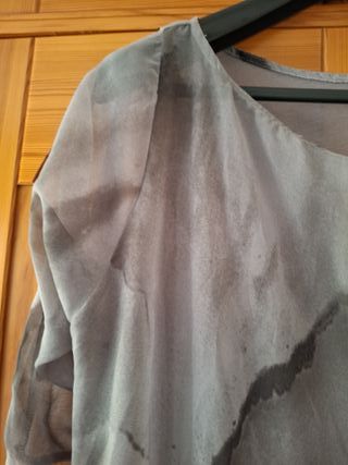 Blusa Zara gasa efecto acuarela talla única