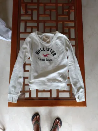 Sudadera Hollister Blanca Talla S