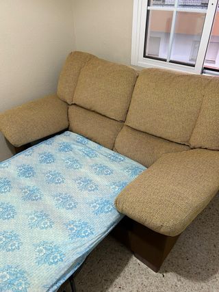 Sofá Cama Beige y Marrón