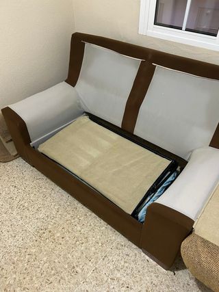 Sofá Cama Beige y Marrón