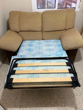 Sofá Cama Beige y Marrón
