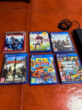 PS4 (PlayStation 4) 500GB Negra + 6 Juegos
