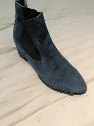 Botines azul marino ante tacón  muy cómodos ok