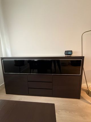 Aparador buffet comedor madera y cristal