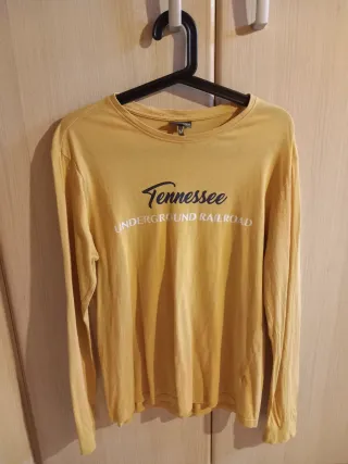 Maglietta Cotton & Silk maniche lunghe senape uomo