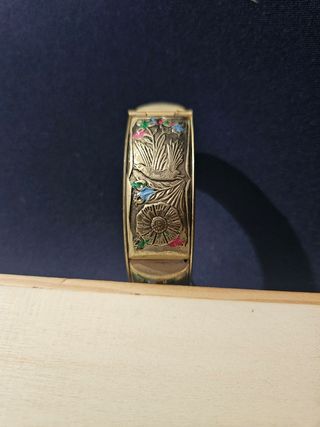 Bracciale vintage dorato floreale