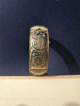 Bracciale vintage dorato floreale