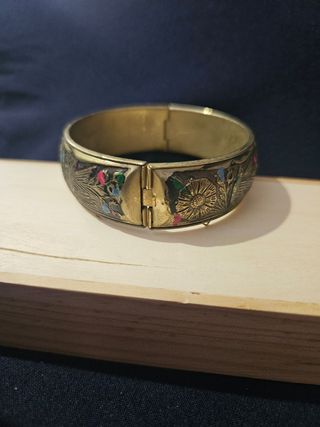 Bracciale vintage dorato floreale