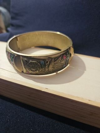 Bracciale vintage dorato floreale