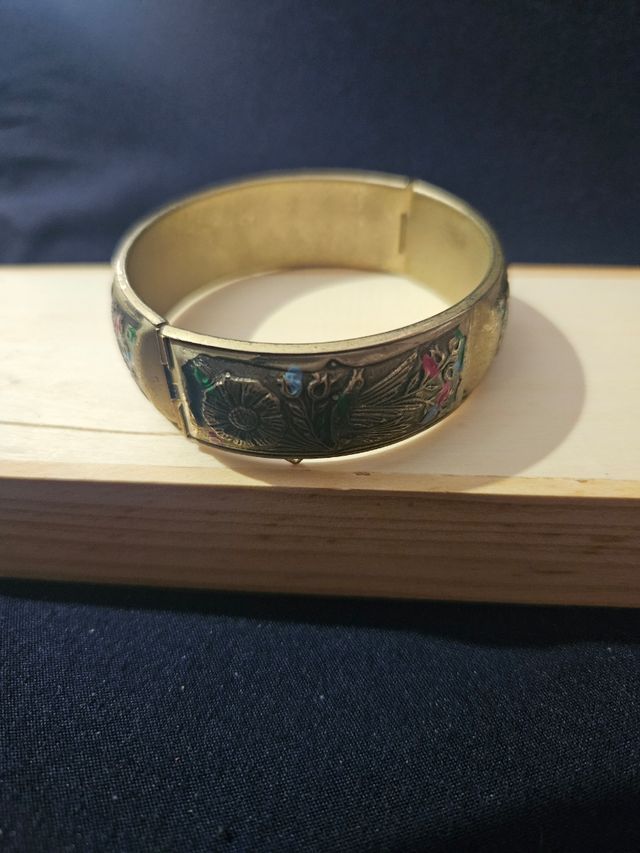 Bracciale vintage dorato floreale