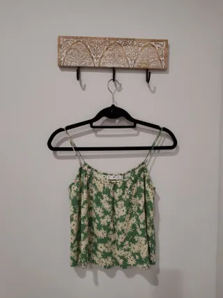 Camiseta tirantes floral verde